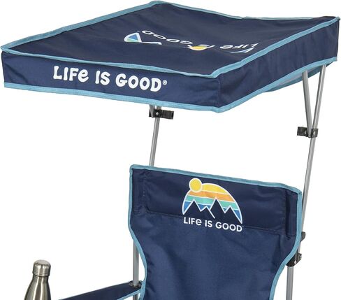 Life is Good Quad Camping Beach Chair with Canopy, Blue in Kuwait