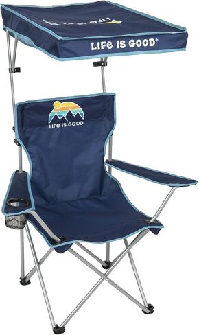 Life is Good Quad Camping Beach Chair with Canopy, Blue in Kuwait