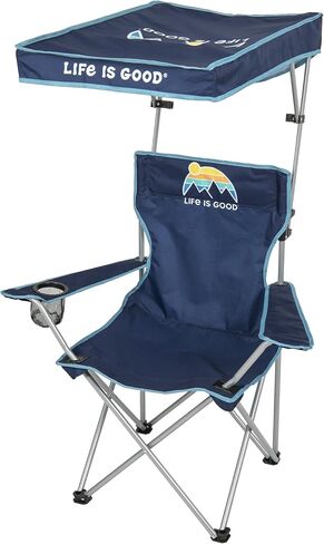 Life is Good Quad Camping Beach Chair with Canopy, Blue in Kuwait