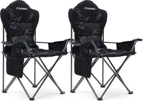 Aohanoi Heavy Duty Camping Chairs for Adults with Cup Holder & Cooler Bag in Kuwait