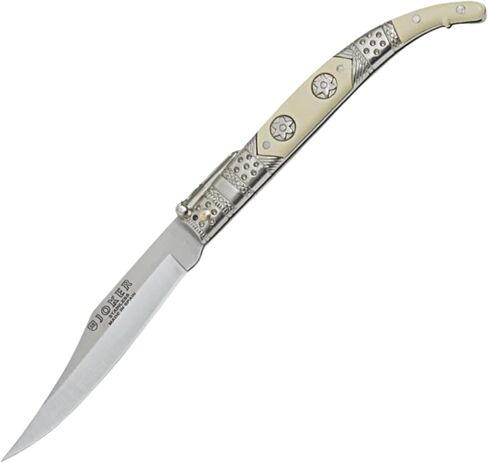 Joker Classic Pocket Knife N103 zamak handle and ABS decorated, 60 gr, blade 3.93 inches stainless steel 420, fishing tool, Hunting, camping and hiking (Bone White Brass) in Kuwait