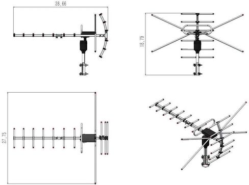 Motorized Outdoor HDTV Antenna 360 Rotation 22dB Amp 1080P 4K Reception in Kuwait