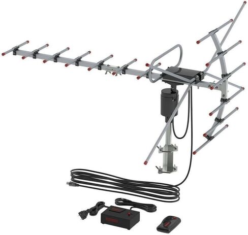 Motorized Outdoor HDTV Antenna 360 Rotation 22dB Amp 1080P 4K Reception in Kuwait