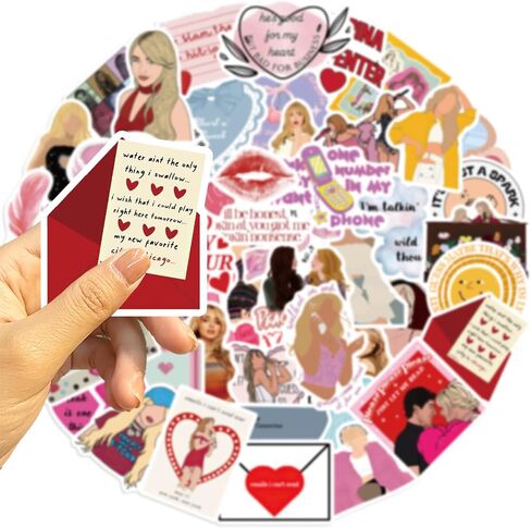 50pcs Music Singer Sabrina Carpenter Stickers Pack,Vinyl Waterproof Sticker Decals for Water Bottle, Laptop, Phone, Scrapbooking, Journaling Choice for Adults for Party Supply Decor in Kuwait