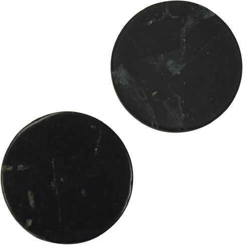 Shungite World 2 pcs Shungite Stickers Set Round 20mm Polished and Unpolished, 1 of each, for Cell Phone Case Tablet Laptop Computer - Energy Shungite Stones Protection Plate Carbon Fullerenes in Saudi Arabia