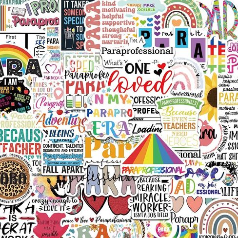 50PCS Paraprofessional Stickers para Sticker Back to School Stickers Teacher Day Sticker Paraprofessional Appreciation Gifts Water Bottle Laptop in Kuwait