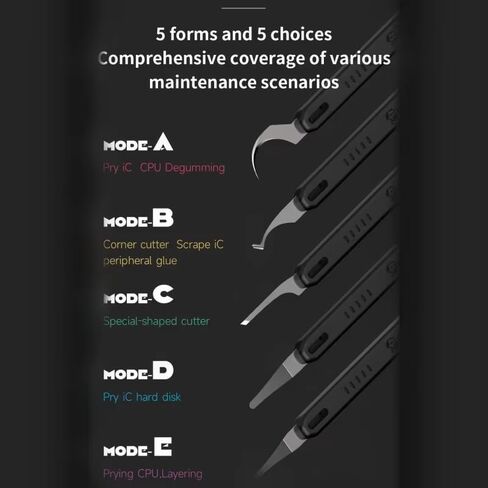 Integrated Rework Blade Set with Anti-Heating Handle Glue Removal Blade Chip Scraper Pry Knife Motherboard Chip Shovel Carving Tools for Phone CPU Chip Glue Remove Degumming Hard Disk Pry Hand Tool in Kuwait