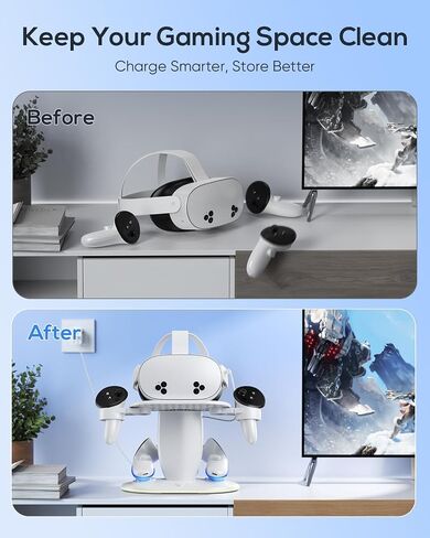 YUANHOT 3-in-1 Charging Dock for Meta Quest 3/3S Headset & Dual Controllers in Kuwait