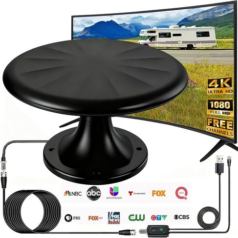 RV TV Antenna Roof Mounted for Camper,Omni Directional Receive，Black in Kuwait