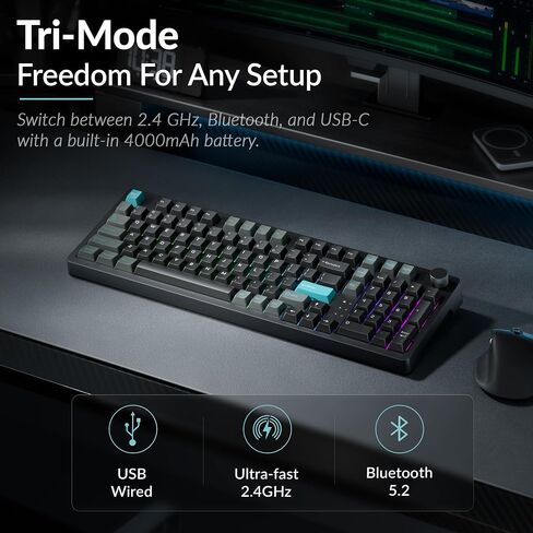 Keychron J3 HE Wireless Hall Effect Magnetic Switch Keyboard, 96% Layout with Numpad & Knob, Rapid Trigger, 1000Hz Polling Rate, Web-Customizable RGB for Mac, Windows & Linux in Kuwait