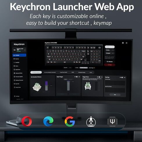Keychron J3 HE Wireless Hall Effect Magnetic Switch Keyboard, 96% Layout with Numpad & Knob, Rapid Trigger, 1000Hz Polling Rate, Web-Customizable RGB for Mac, Windows & Linux in Kuwait