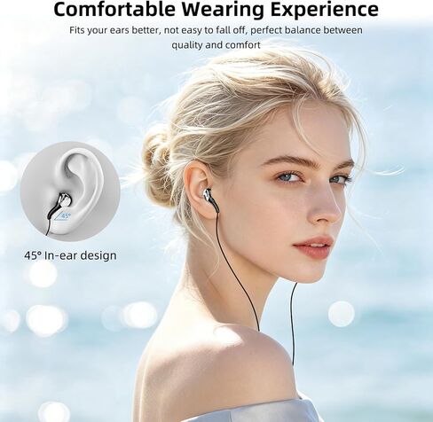 Jelanry USB-C Earbuds Wired in-Ear Type-C Headphones with Microphone, Black in Kuwait