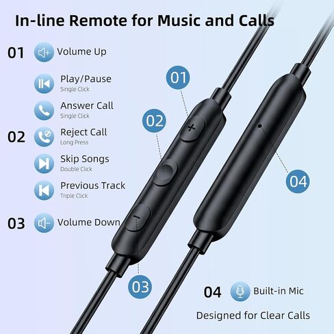Jelanry USB-C Earbuds Wired in-Ear Type-C Headphones with Microphone, Black in Kuwait