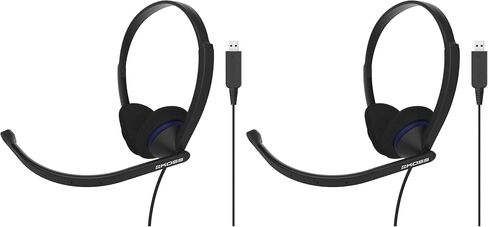 Koss CS200-USB Dual-Sided On-Ear Communication Headset, Black, USB-A Plug in Kuwait