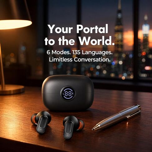 Wireless Earbuds Bluetooth 6.0, Bass Stereo Sound with ENC Noise Cancelling Mic, LED Power Display, IP7 Waterproof, 60H Playtime, Ergonomic in-Ear Earphones for Phone Sport Laptop – Black in Kuwait