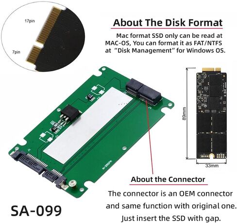 2.5" SATA 22pin to Mac A1425 A1398 MC975 MC976 MD212 MD213 ME662 ME664 ME665 SSD Hard Disk case Enclosure White in Kuwait