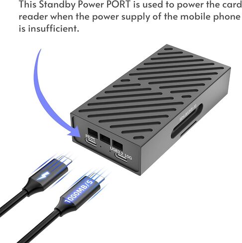 3-in-1 M.2 NVMe SSD & CFexpress B Type & SD Card-Reader and Enclosure,USB3.2 Type C 10Gbps,with Silent Fan Active Cooling,Compatible with M1/M2/M3/M4 Mac,Aluminum USB-C to PCIe NVMe Adapter (8130B) in Kuwait