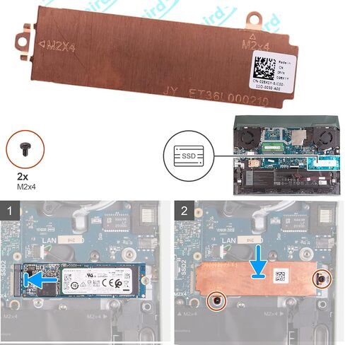Deal4GO Slot 2Slot 1 M.2 2280 Heatsink Cover 26X1Y 026X1Y SSD Thermal Shield for Dell Alienware M15 Ryzen Edition R5 m15 R6 Gaming Laptop ET36L000210 in Kuwait