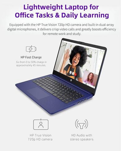 HP New Slim Laptop • Copilot AI • Latest Intel 4-Core Processor • 4GB RAM • 64GB SSD + 1TB Cloud Storage • Windows 11 • Microsoft 365 • Long Battery Life in Kuwait