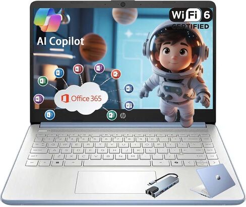 HP Stream 14 Laptop for Student Business, Microsoft Office 365, 8GB RAM, 128GB UFS, Copilot AI, Intel N150 (Quad-core), Wi-Fi 6, Bluetooth 5.4, Windows 11 S, Rose Gold, with Hub in Kuwait