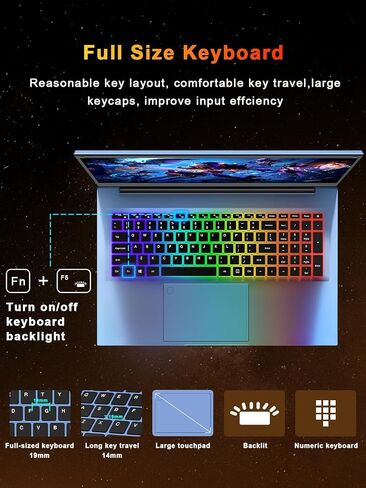 XNQ Laptop Computer, 18 Inch Gaming Laptop 2026, Window 11 Pro Lap Top PC, Core i5-1038NG7, 16GB RAM 1TB TF Expand, 512GB SSD, 1080p FHD IPS, Fingerprint, Wifi6 Business, School, Work, Student, Kids in Kuwait