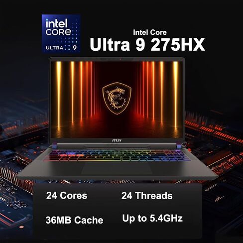 iCarp Customized Laptop Made with MSI Vector 16 HX AI Gaming Laptop 16" QHD+ 240Hz Intel 24-core Ultra 9 275HX (>i9-14900HX) 32GB/64GGB RAM 1TB/2TB/4TB SSD GeForce RTX 5080 1334 TOPS RGB Backlit Win11 in Kuwait