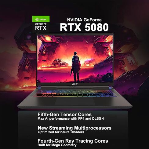 iCarp Customized Laptop Made with MSI Vector 16 HX AI Gaming Laptop 16" QHD+ 240Hz Intel 24-core Ultra 9 275HX (>i9-14900HX) 32GB/64GGB RAM 1TB/2TB/4TB SSD GeForce RTX 5080 1334 TOPS RGB Backlit Win11 in Kuwait