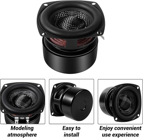 3 Inch Glass Fiber Cone Subwoofer Woofer Speaker 4 Ohm 25W HiFi Sound Powerful Low Frequency Bass for Home Audio in Kuwait