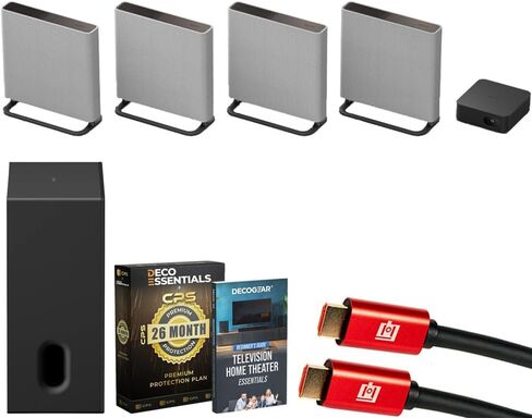 Sony BRAVIA Theater Quad with 16 Total Speakers HTA9M2 Bundle with Sub 8 Wireless Subwoofer, Deco Essential 26 Month CPS Protection Pack, 2X HDMI Cable and Deco Gear Home Theater Beginner's Guide in Kuwait