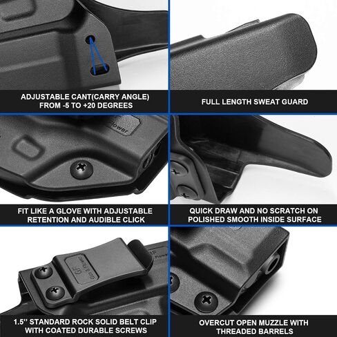 IWB Holster Compatible with Ruger LCP 2/LCP II, Polymer and Kydex Inside Waistband Holster for Concealed Carry LCP II | Adj. Cant & Retention | Fiber-Reinforced Polymer & Kydex Available in Kuwait