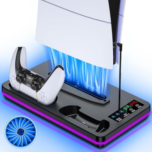 for PS5/PS5 Slim/PS5 Pro Stand and Dual Controller Charging Station in Kuwait
