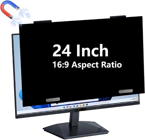 Magnetic Privacy Screen Filter Hanging Computer Privacy Screen Protector, Removable Blue Light Filter Anti-Peeping Film for 24" Desktop Monitor in Kuwait