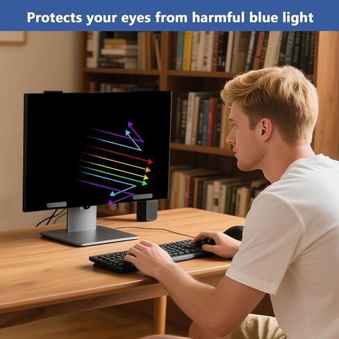 Magnetic Privacy Screen Filter Hanging Computer Privacy Screen Protector, Removable Blue Light Filter Anti-Peeping Film for 24" Desktop Monitor in Kuwait