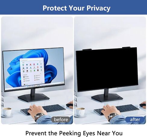 Magnetic Privacy Screen Filter Hanging Computer Privacy Screen Protector, Removable Blue Light Filter Anti-Peeping Film for 24" Desktop Monitor in Kuwait