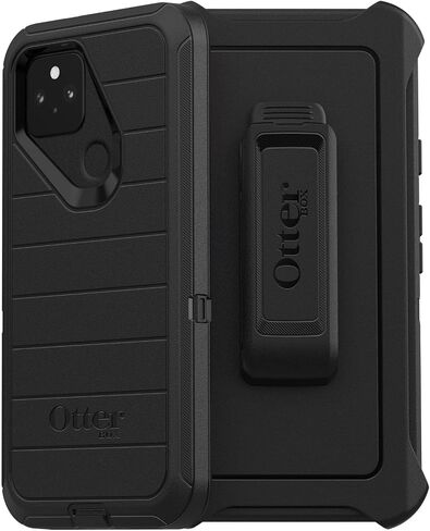 OtterBox Defender Series Case for Google Pixel 5 (Only) - Holster Clip Included - Microbial Defense Protection - Non-Retail Packaging - Black in Saudi Arabia
