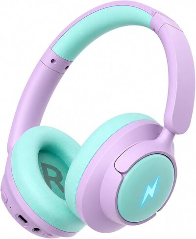 Qozybuds Active Noise Cancelling Wireless Kids Headphones, Kids Bluetooth 6.0 Headphones, Safe Volume 94dBA Headphones for Kids, 100H Playtime, Type C Fast Charging, LED for iPad, School, Travel in Kuwait