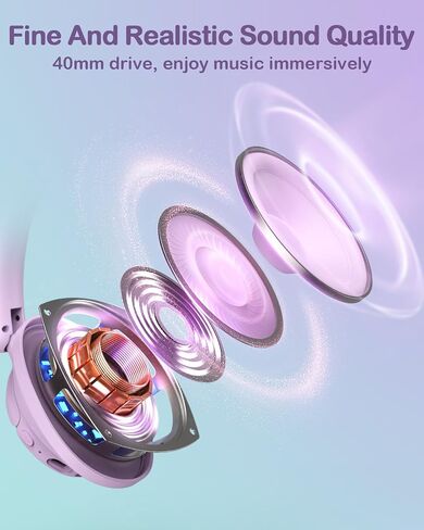 Qozybuds Active Noise Cancelling Wireless Kids Headphones, Kids Bluetooth 6.0 Headphones, Safe Volume 94dBA Headphones for Kids, 100H Playtime, Type C Fast Charging, LED for iPad, School, Travel in Kuwait