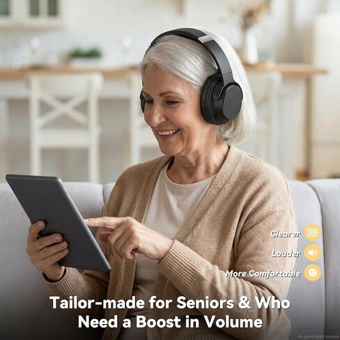 Wireless Headphones for TV, TV Headphones Wireless for Seniors, Bluetooth 5.2 Headphones fot TV with Transmitter Charging Dock, 65H Playtime, Low Latency, Easy Plug & Play for Elderly & Parents in Saudi Arabia