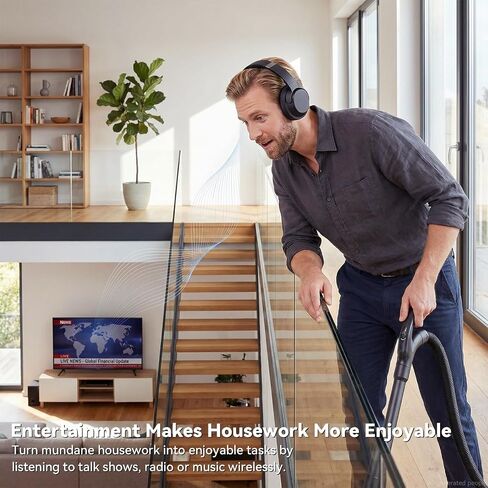 Wireless Headphones for TV, TV Headphones Wireless for Seniors, Bluetooth 5.2 Headphones fot TV with Transmitter Charging Dock, 65H Playtime, Low Latency, Easy Plug & Play for Elderly & Parents in Saudi Arabia