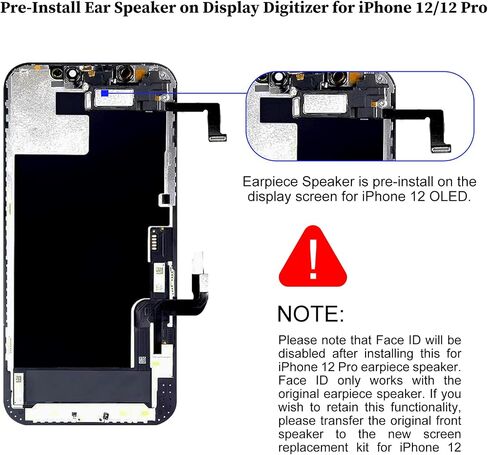 OLED for iPhone 12/12 Pro Screen Replacement with Ear Speaker in Kuwait