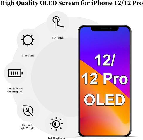 OLED for iPhone 12/12 Pro Screen Replacement with Ear Speaker in Kuwait