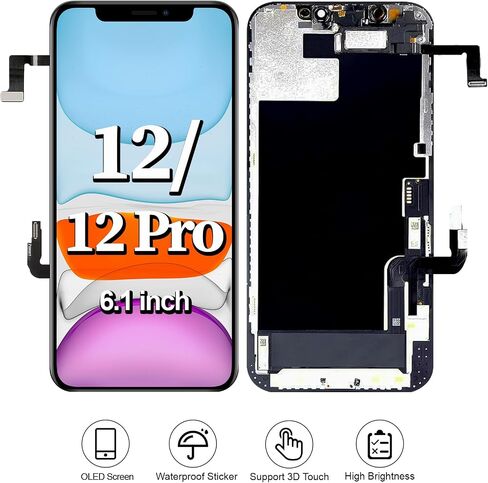 OLED for iPhone 12/12 Pro Screen Replacement with Ear Speaker in Kuwait