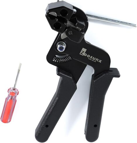 Metal Zip Ties Tool, Stainless Steel Cable Tie Gun, Use for Cutting and Fastening up to 12mm Width Heavy Duty Metal Zip Tie. Used to Repair Fences, Pipes, Chain Links, Head Wrap. in Kuwait