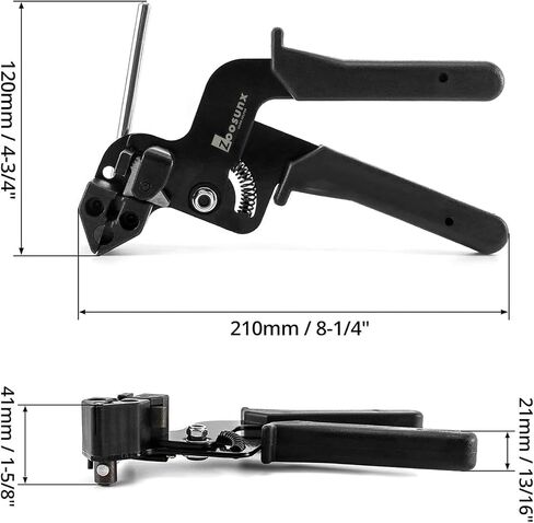 Metal Zip Ties Tool, Stainless Steel Cable Tie Gun, Use for Cutting and Fastening up to 12mm Width Heavy Duty Metal Zip Tie. Used to Repair Fences, Pipes, Chain Links, Head Wrap. in Kuwait