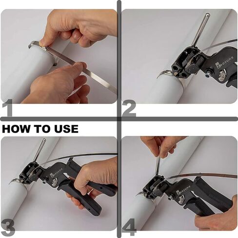 Metal Zip Ties Tool, Stainless Steel Cable Tie Gun, Use for Cutting and Fastening up to 12mm Width Heavy Duty Metal Zip Tie. Used to Repair Fences, Pipes, Chain Links, Head Wrap. in Kuwait
