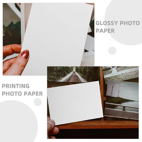 High Gloss Photo Waterproof 100pcs for Inkjet Printing | Printing Paper Sheets, Quick Drying Finish, Versatile Compatibility, Convenient Size, Office and DIY Use in Saudi Arabia
