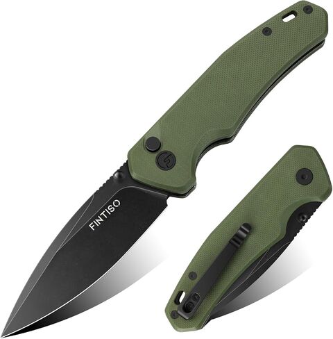 FINTISO 3" 14C28N Steel EDC Pocket Knife G10 Handle Folding Knife in Kuwait