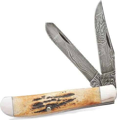 Bear & Son 3-1/2" Yellow Delrin® Mini Trapper Knife - C307 - Lightweight Folding Pocket Trapper - 1095 Carbon Steel Clip & Spey Blade - Traditional EDC Slipjoint - Bright Yellow Handle - Made in USA in Kuwait
