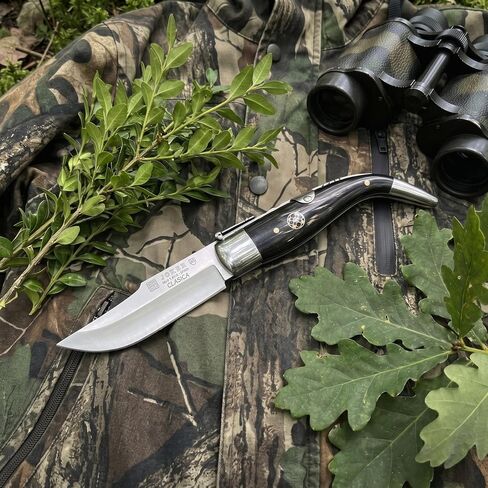 Joker Pocket knife Classic NF109 with buffalo handle and embedded mosaic blade 3,1 in. MOVA, contains case, fishing, hunting, camping and trekking tool in Kuwait