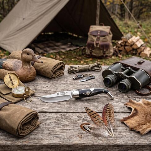 Joker Pocket knife Classic NF109 with buffalo handle and embedded mosaic blade 3,1 in. MOVA, contains case, fishing, hunting, camping and trekking tool in Kuwait
